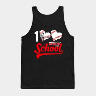 Baseball Hearts 100 Days of School Baseball Lovers Student Teacher Tank Top